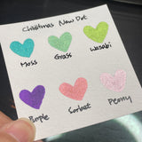 New Christmas Dot Card Tester Sampler Watercolor Shimmer Glittery Paints