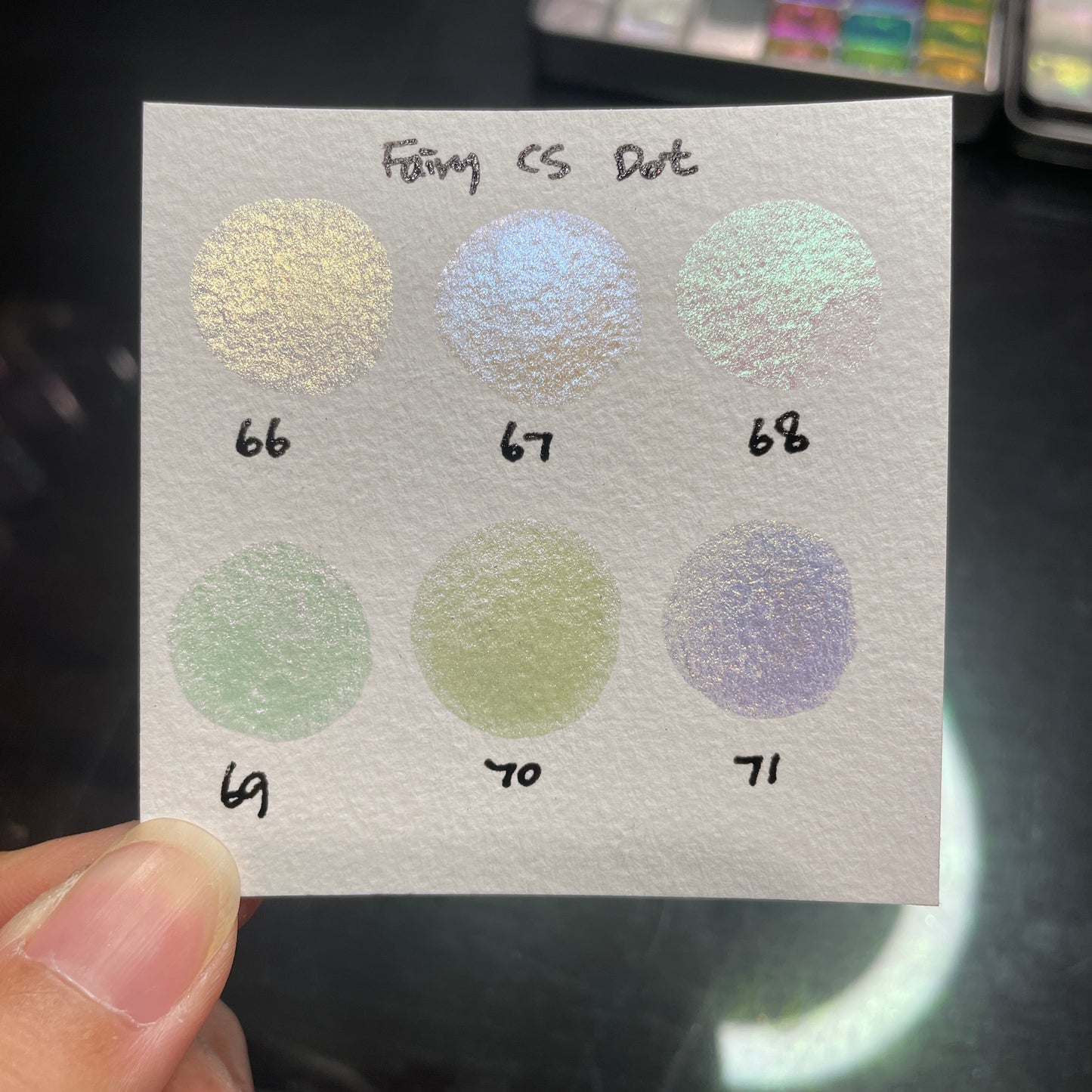 Fairy CS Dot Card Tester Sampler Watercolor Shimmer Glittery Paints