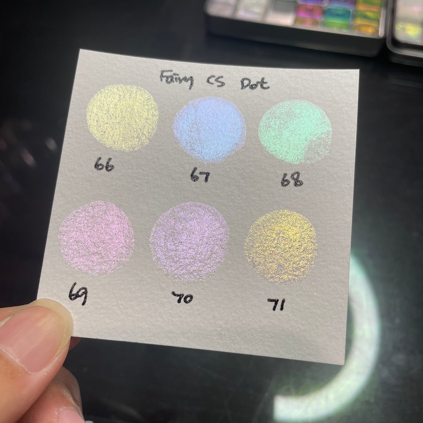 Fairy CS Dot Card Tester Sampler Watercolor Shimmer Glittery Paints