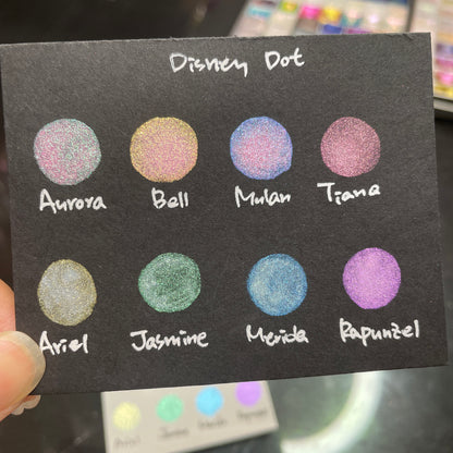Button Disney princess set handmade colorshift shimmer watercolor paints