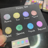 Button Disney princess set handmade colorshift shimmer watercolor paints
