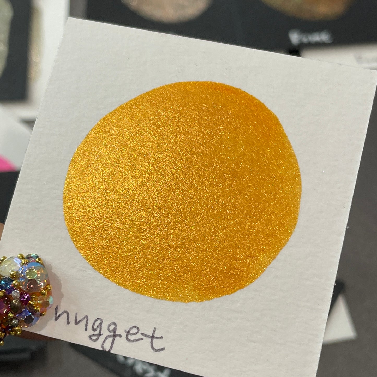 Nugget Yellow Shimmer Metallic Watercolor Paints Half Pans Autumn2022