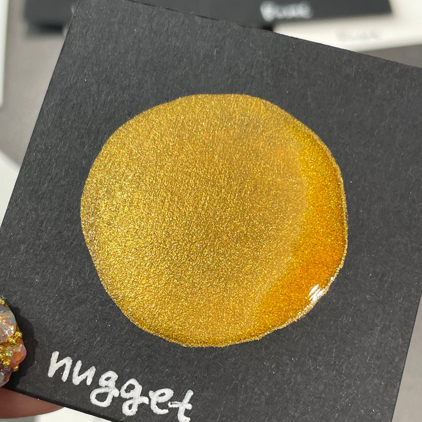 Nugget Yellow Shimmer Metallic Watercolor Paints Half Pans Autumn2022