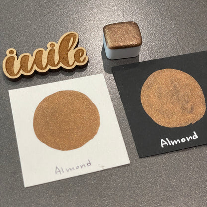 Almond Brown shimmer metallic Watercolor Paints Half Pans Autumn2022