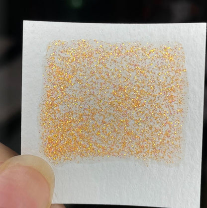 Cantaloupe Jelly Bean Chunky glitter watercolor paints half pan