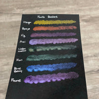Fruits Basket Dot Card Tester Sampler Watercolor Shimmer Glittery Paints