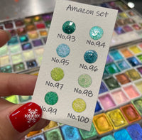 Amazon Dot Card Tester Sampler Watercolor Shimmer Glittery Paints