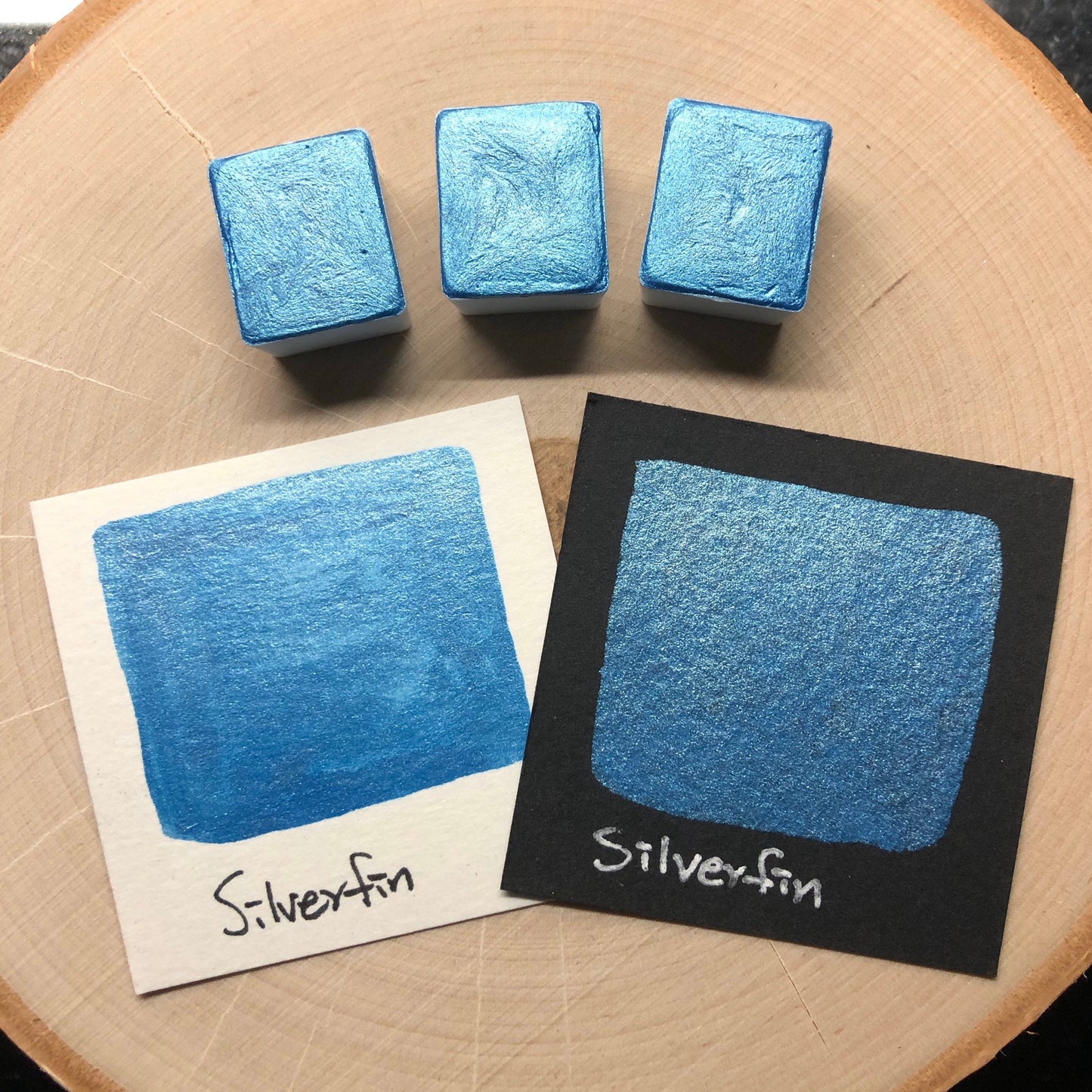 Silverfin blue watercolor paints half pan