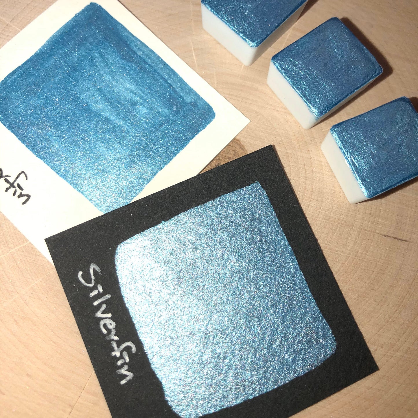 Silverfin blue watercolor paints half pan