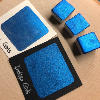 Indigo girls blue watercolor paints half pans