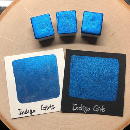 Indigo girls blue watercolor paints half pans