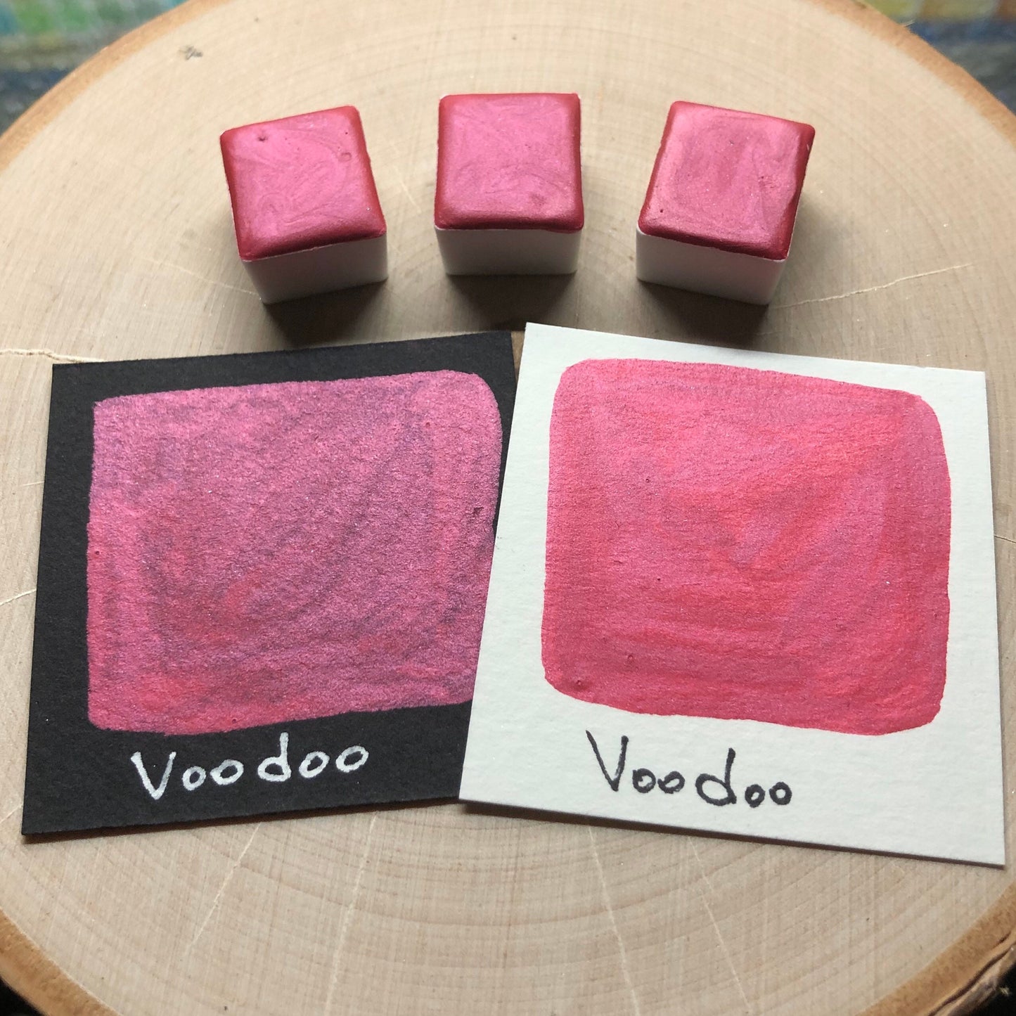 Voodoo pink watercolor paints half pan