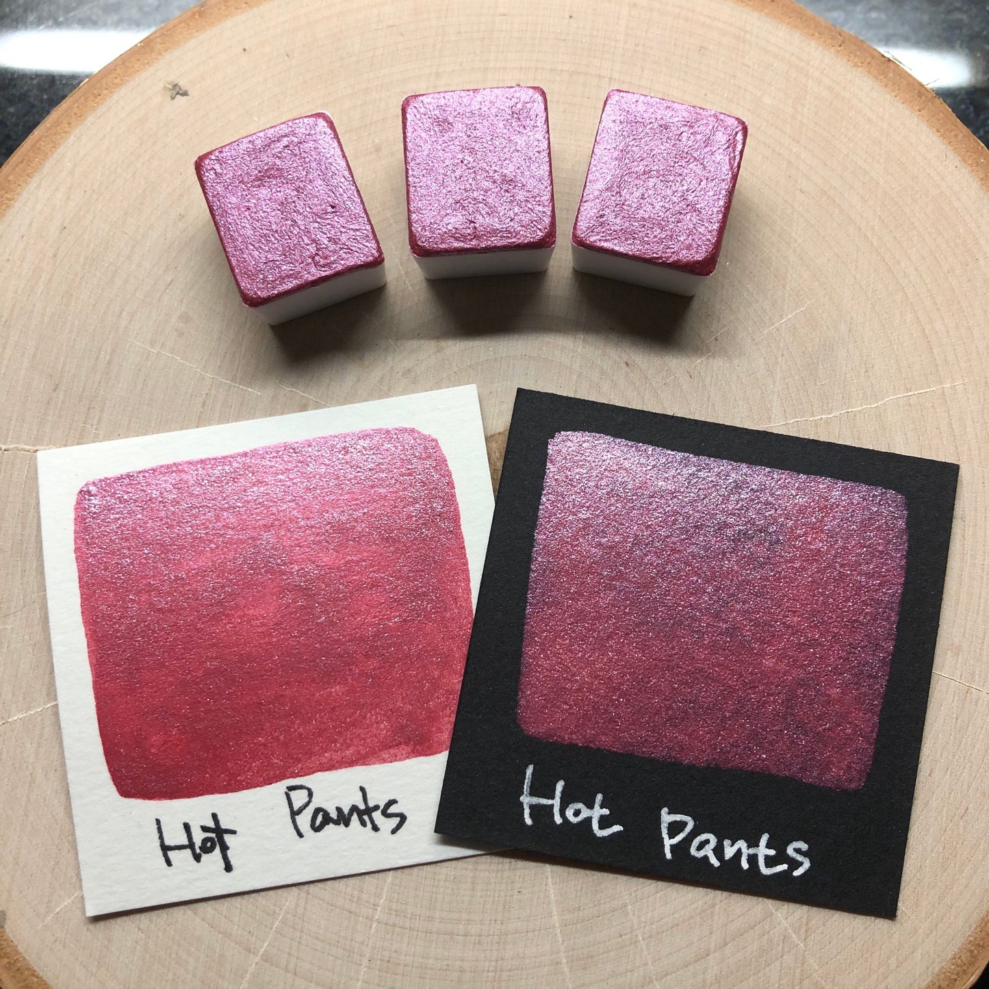 Hot pants pink watercolor paints half pan LIMITED