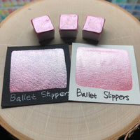 Ballet slippers pink watercolor paints half pans