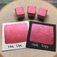 Hot lips pink watercolor paints half pans