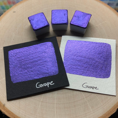 Grape purple watercolor paints half pans