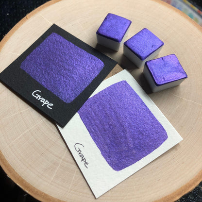 Grape purple watercolor paints half pans