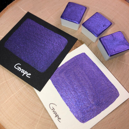 Grape purple watercolor paints half pans