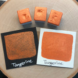New Tangerine orange watercolor paints half pans