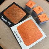 New Tangerine orange watercolor paints half pans