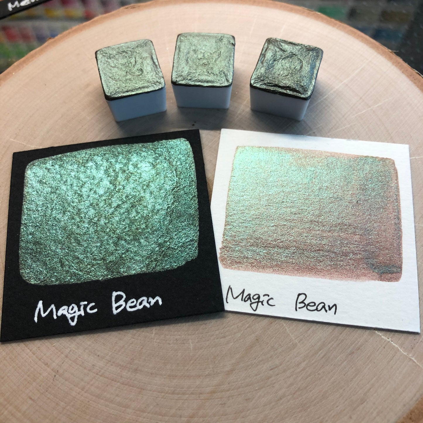 Magic bean brown watercolor paints half pan