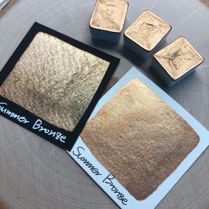 Summer bronze gold watercolor paints half pan