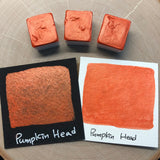 Pumpkin head orange watercolor paints half pan