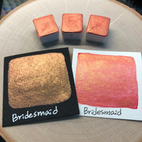 Bridesmaid orange watercolor paints half pans