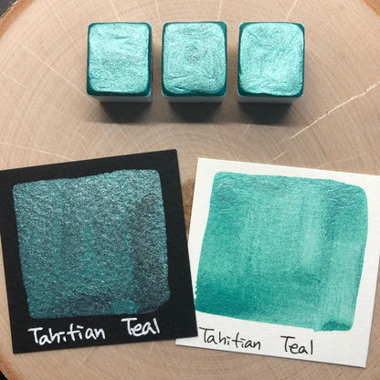 Tahitian teal watercolor paints half pan