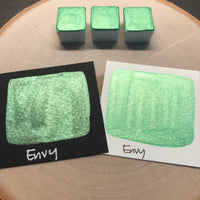 Envy green watercolor paints half pan