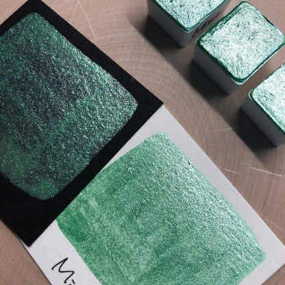 Mint teal watercolor paints half pan