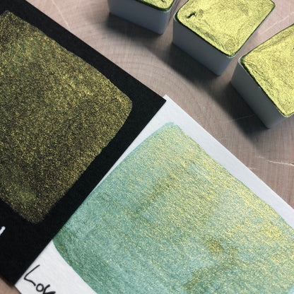 Lounge lizard green watercolor paints half pans