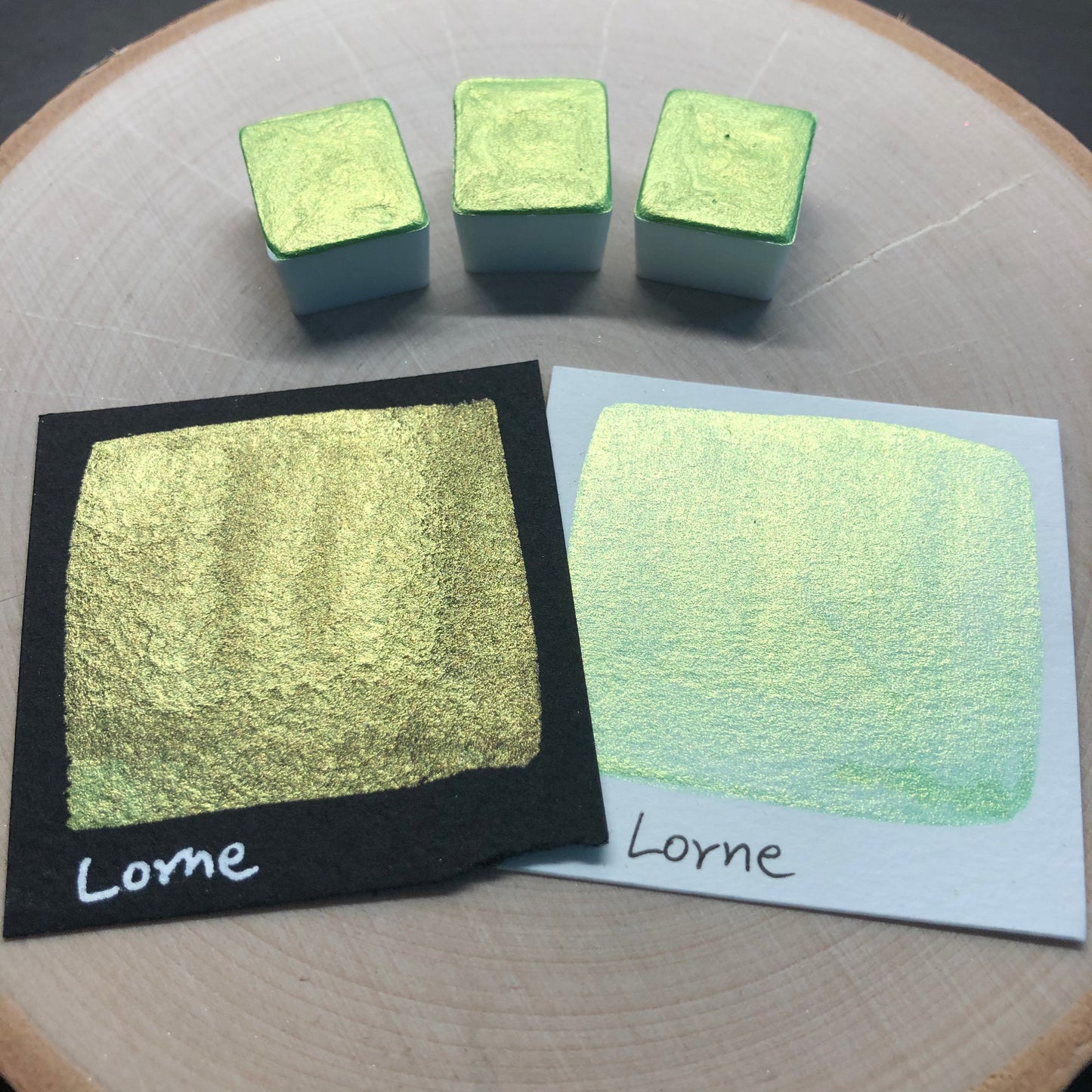 Lorne green watercolor paints half pan