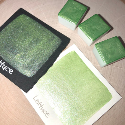 Lettuce green watercolor paints half pans