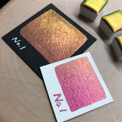 No.1 number series Handmade color shift watercolor paints chrome pigments Half/Quarter/Min
