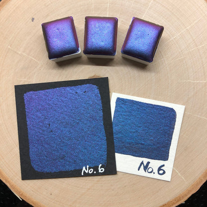 No.6 Number series Handmade color shift watercolor paints chrome pigments Half/Quarter/Mini