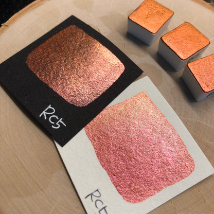 RC 5 Chameleon color shift glitter pigments watercolor paint half pan