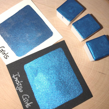 Indigo girls blue watercolor paints half pans