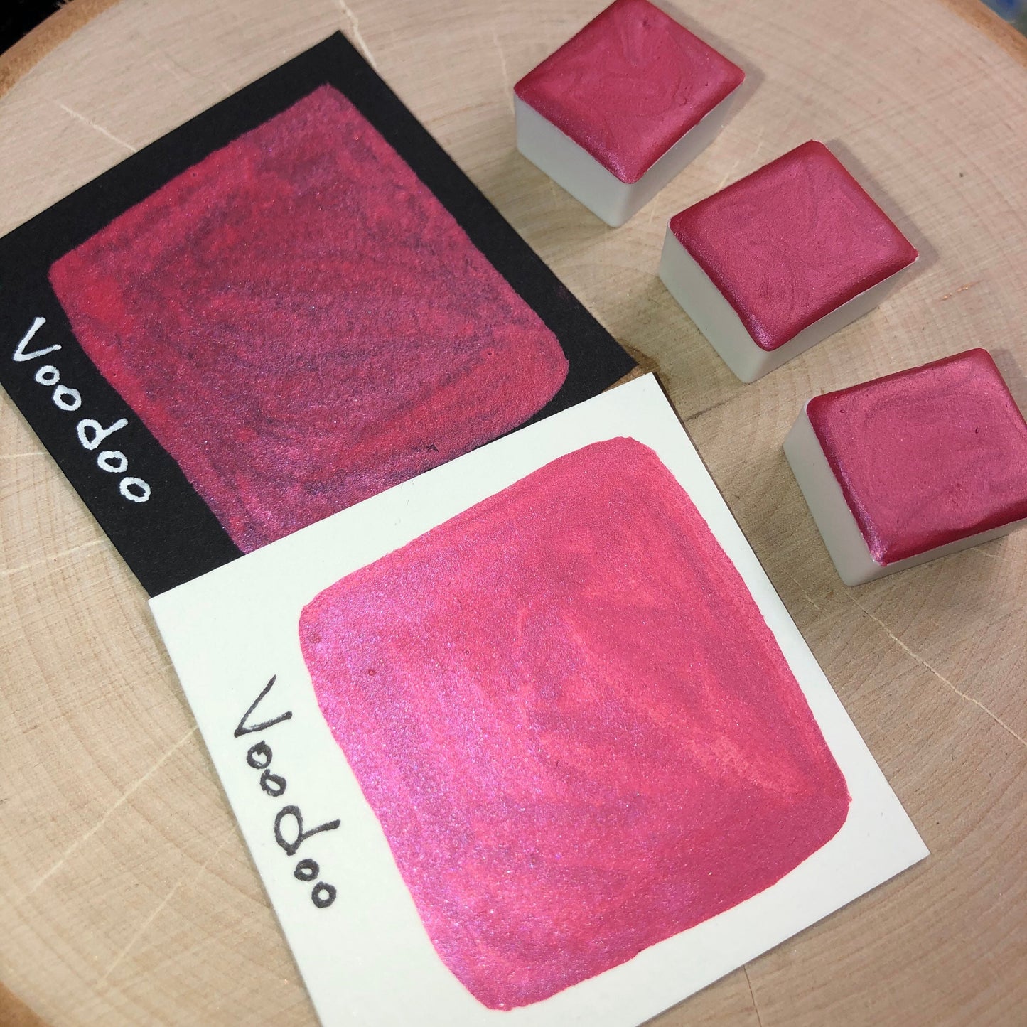 Voodoo pink watercolor paints half pan