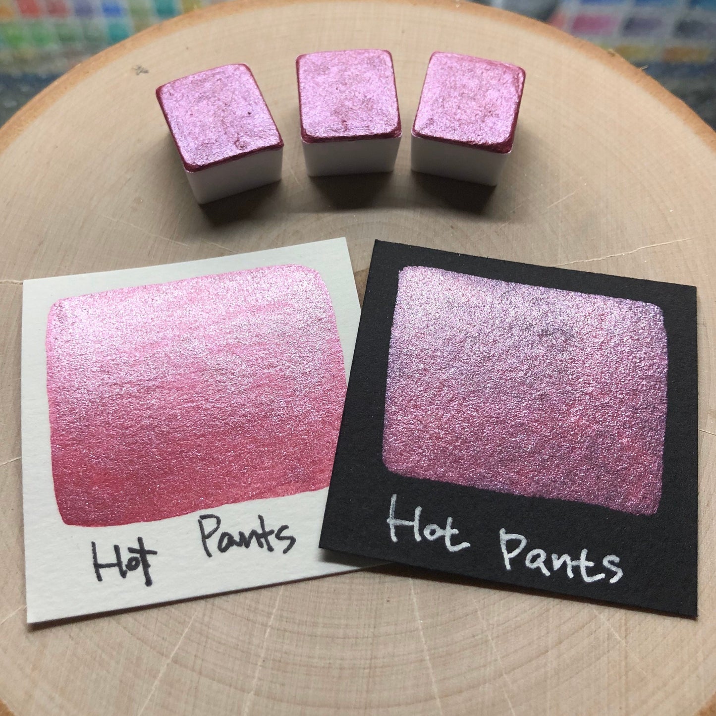 Hot pants pink watercolor paints half pan LIMITED