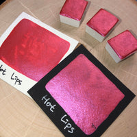Hot lips pink watercolor paints half pans