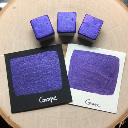Grape purple watercolor paints half pans