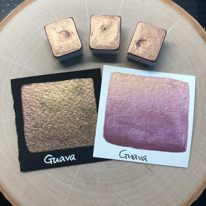 Guava pink watercolor paints half pan