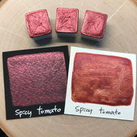 Spicy tomato red watercolor paints half pans