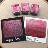Angry rose pink watercolor paints half pan