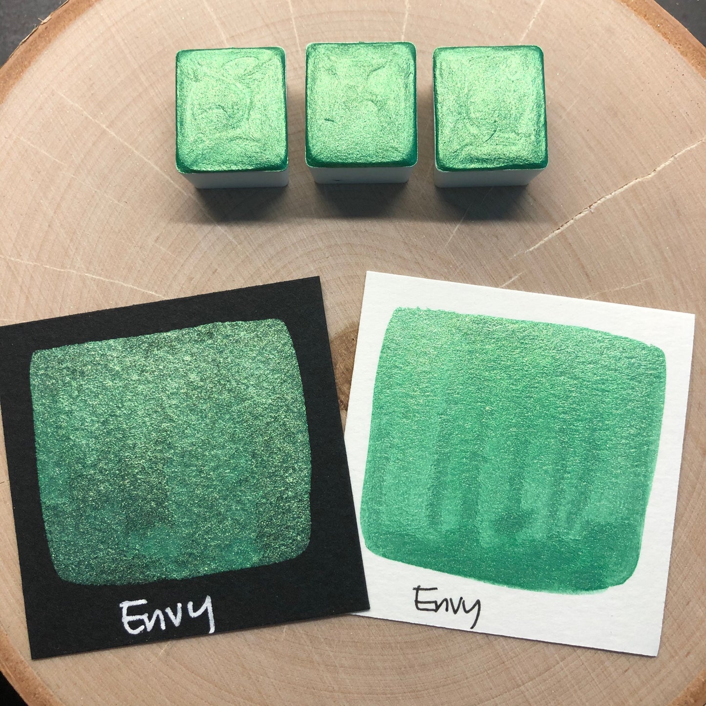 Envy green watercolor paints half pan