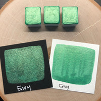 Envy green watercolor paints half pan