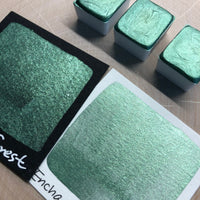 Enchanted forest green watercolor paints half pans
