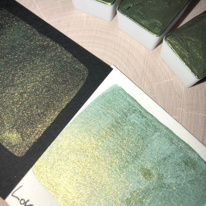 Lounge lizard green watercolor paints half pans
