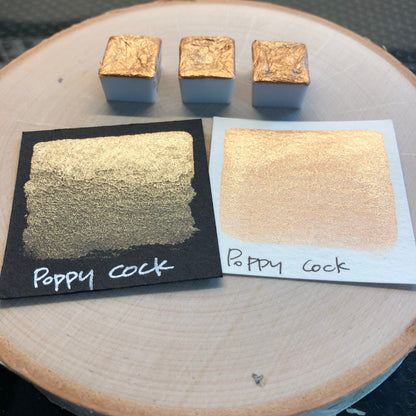 Poppycock gold watercolor paints half pan